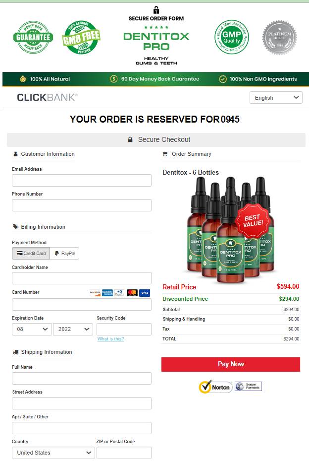 DentitoxPro - Secure checkout